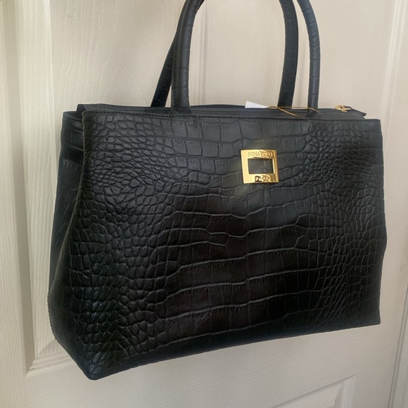 Nina Ricci Croc Embossed Leather satchel